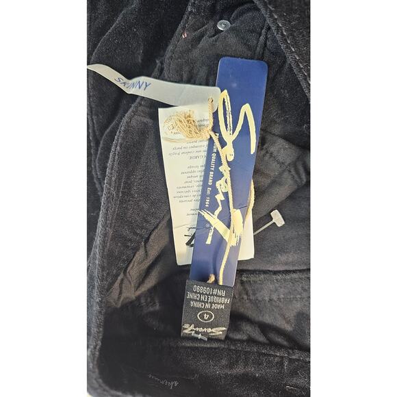 NWT Seven7 black velvet skinny jeans faux suede sz 4 career grunge thrasher NEW - Picture 8 of 12